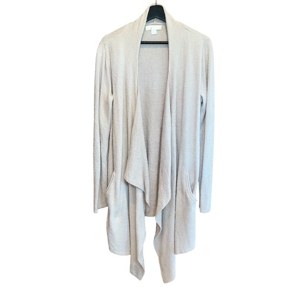 Barefoot Dreams CozyChic Lite Knit Open Front Cream Cardigan Sweater Womens XL - Picture 1 of 12
